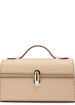 Symmetry grained leather pochette