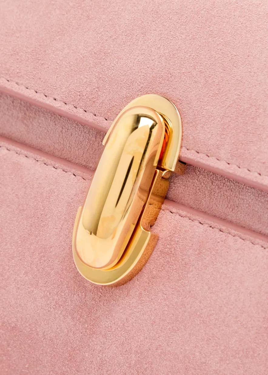 Symmetry mini suede cross-body bag