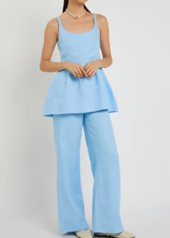 Syna wide-leg linen trousers