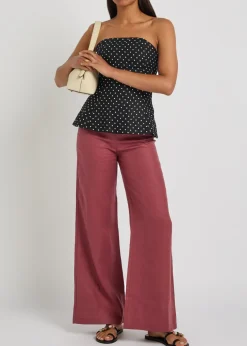 Syna wide-leg linen trousers
