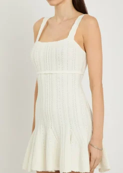 Tabatha pointelle-knit mini dress