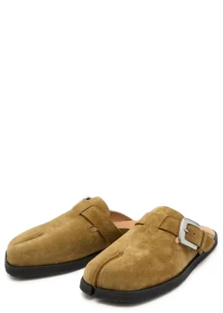 Tabi buckle suede mules
