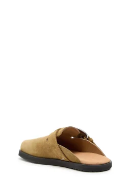 Tabi buckle suede mules