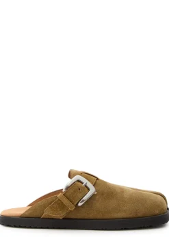 Tabi buckle suede mules