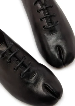 Tabi lace-up leather ballet flats