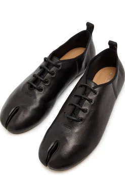 Tabi lace-up leather ballet flats