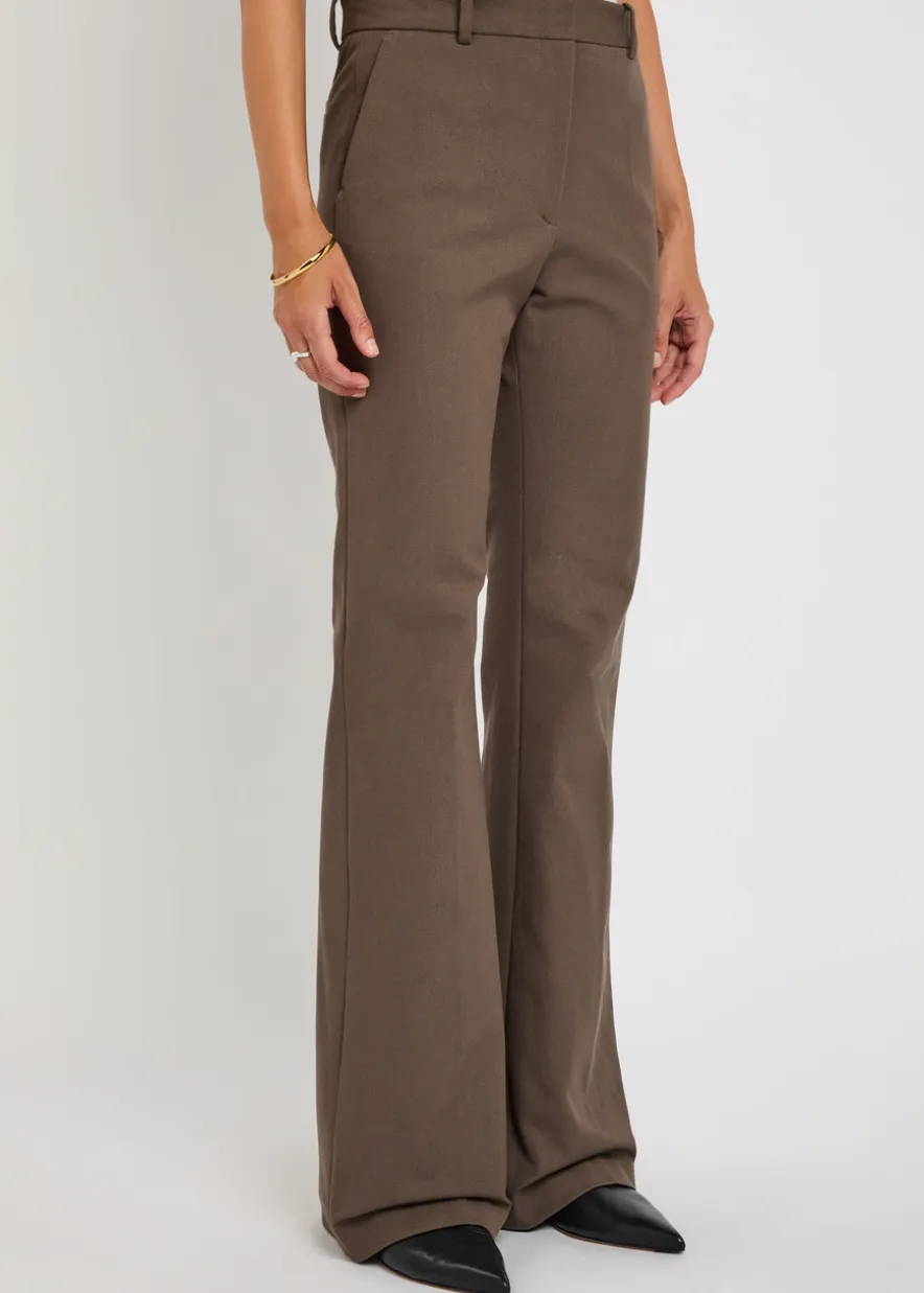 Tafira flared-leg stretch-twill trousers