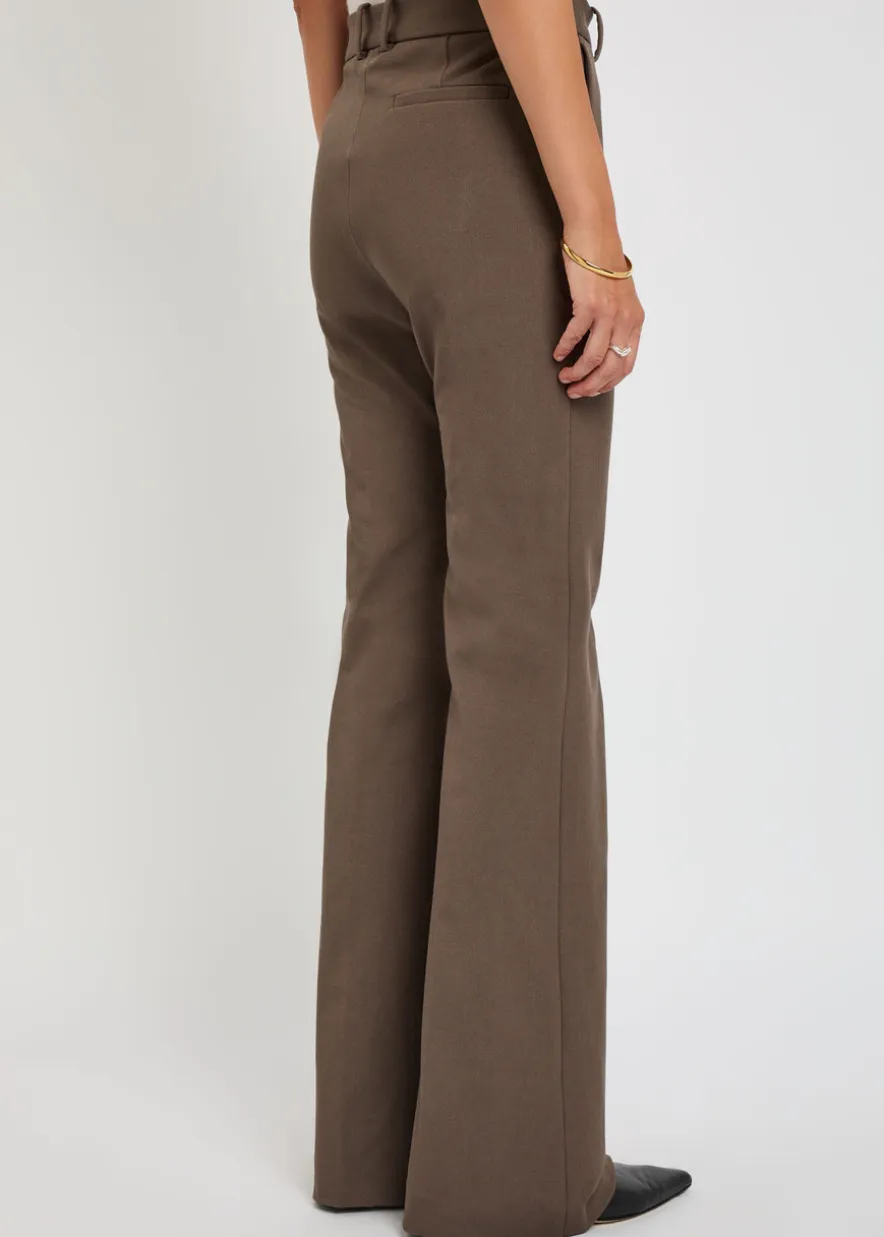 Tafira flared-leg stretch-twill trousers