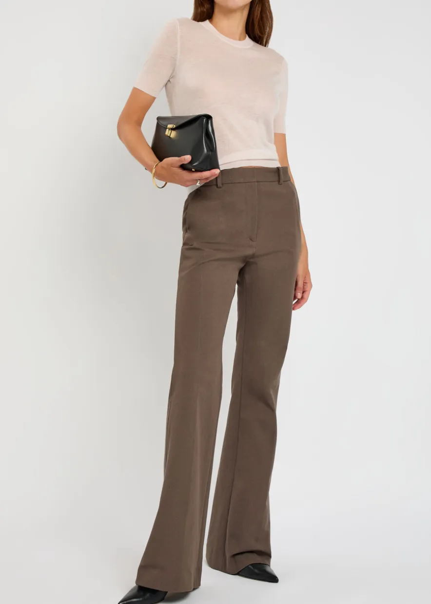Tafira flared-leg stretch-twill trousers