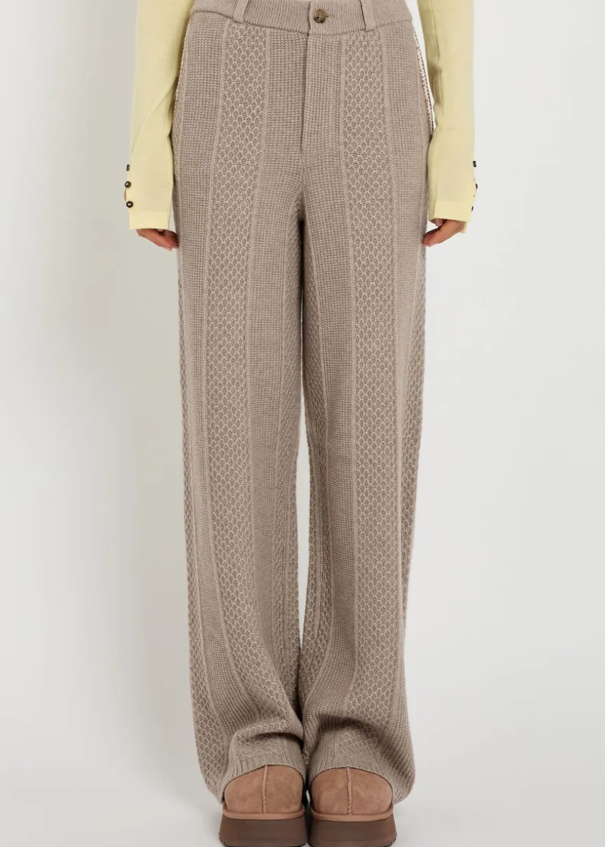 Tailored Cable wool and cashmere-blend trousers