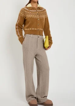 Tailored Cable wool and cashmere-blend trousers