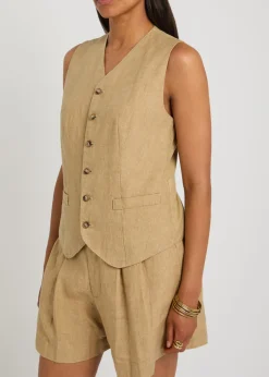 Tailored linen vest