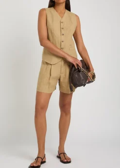 Tailored linen vest