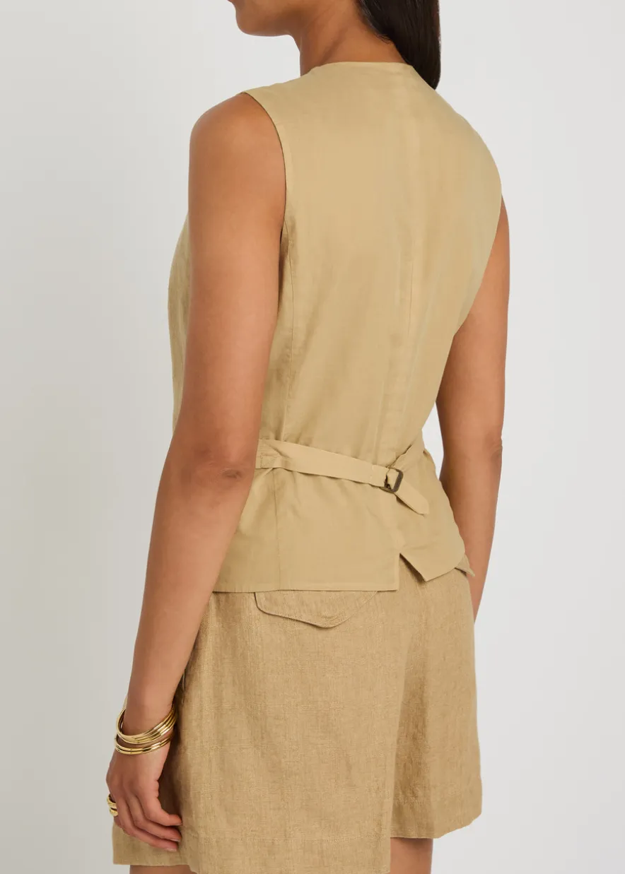 Tailored linen vest