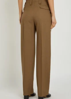 Tailored straight-leg wool trousers