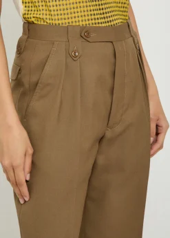 Tailored straight-leg wool trousers