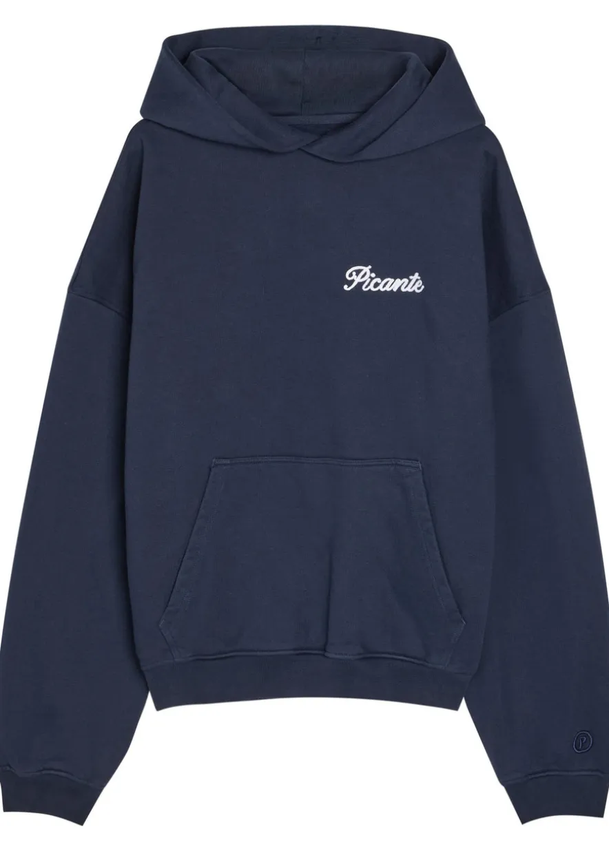 Tailor embroidered hooded cotton sweatshirt