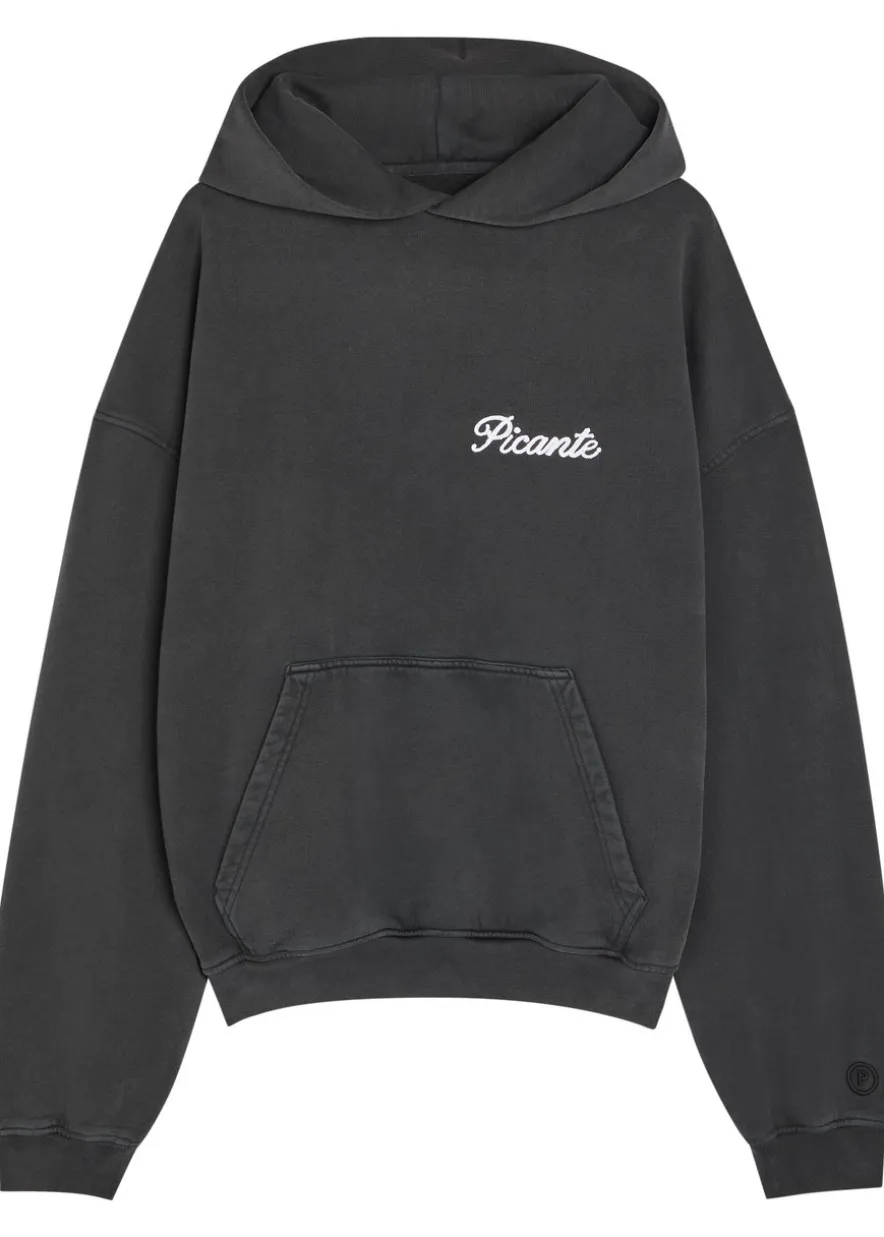 Tailor embroidered hooded cotton sweatshirt
