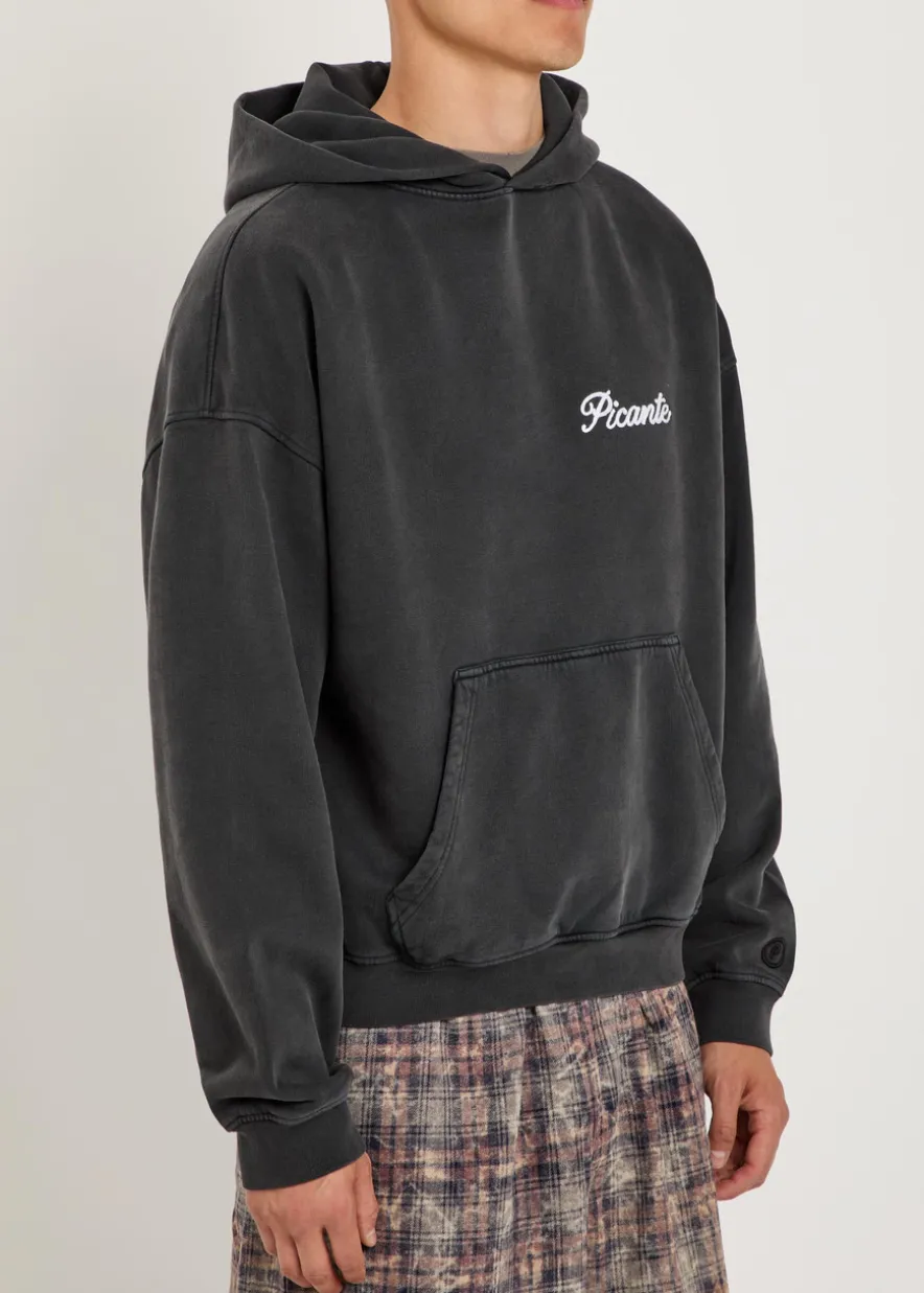 Tailor embroidered hooded cotton sweatshirt