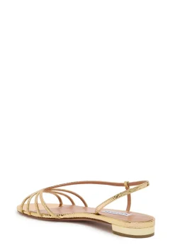 Talk To Me snake-effect metallic leather sandals