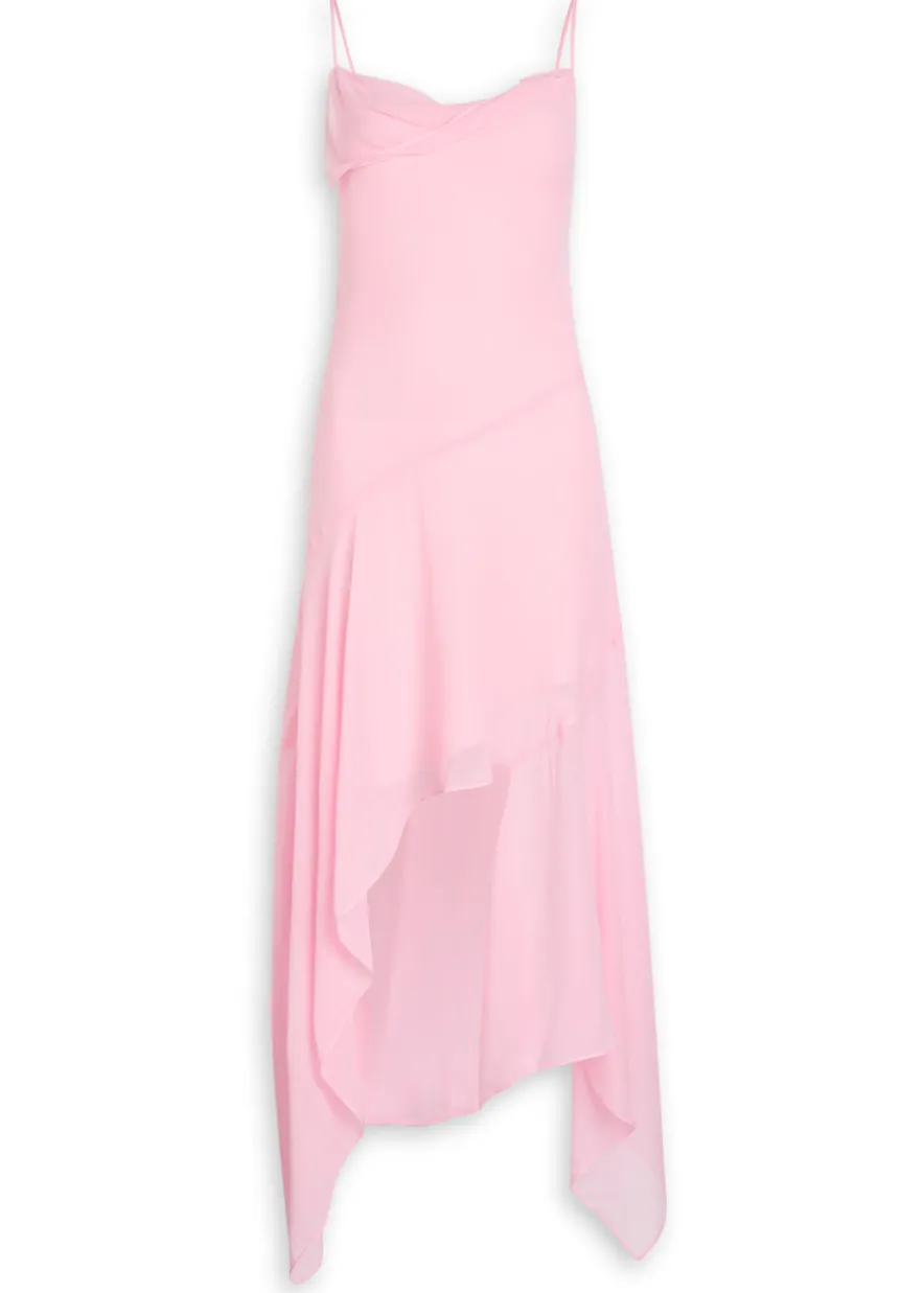 Tallis asymmetric chiffon midi dress