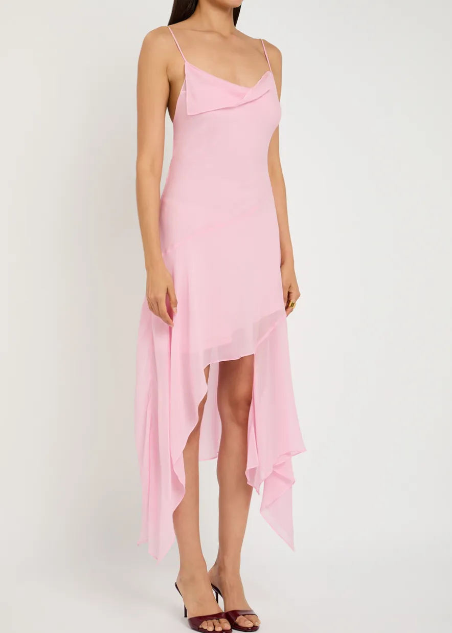 Tallis asymmetric chiffon midi dress