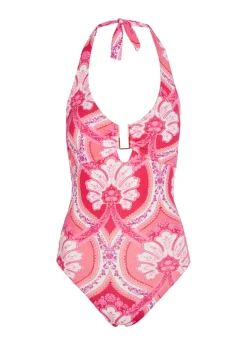 Tampa printed halterneck swimsuit