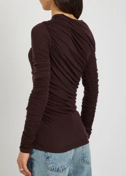 Tania ruched stretch-jersey top