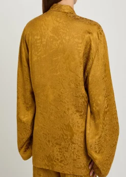 Tao textured jacquard satin wrap shirt