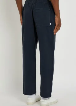 Tapered cotton-twill trousers