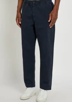 Tapered cotton-twill trousers