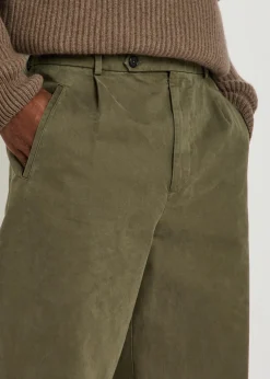 Tapered cotton-twill trousers