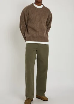 Tapered cotton-twill trousers