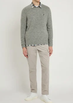 Tapered-leg corduroy cargo trousers
