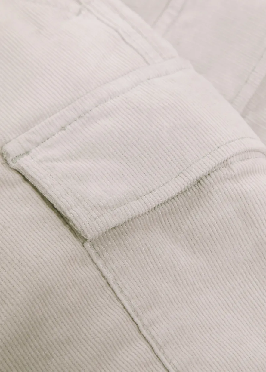 Tapered-leg corduroy cargo trousers