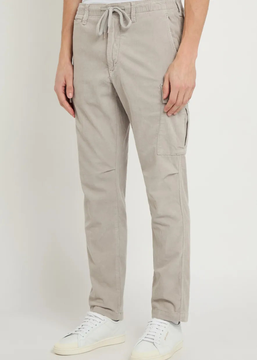 Tapered-leg corduroy cargo trousers