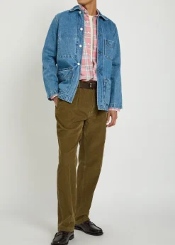 Tapered-leg corduroy trousers