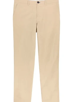 Tapered-leg cotton and linen-blend trousers