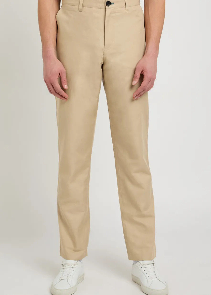 Tapered-leg cotton and linen-blend trousers
