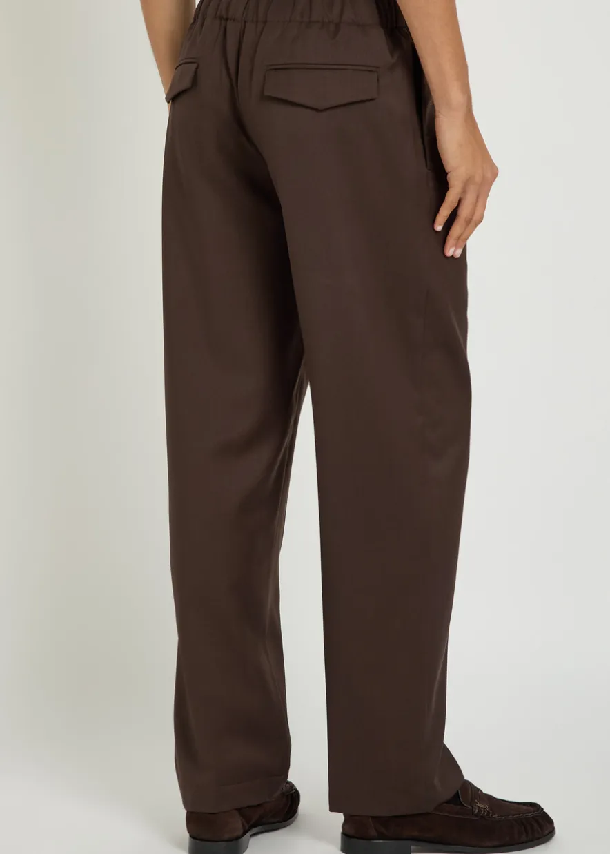 Tapered-leg cotton trousers