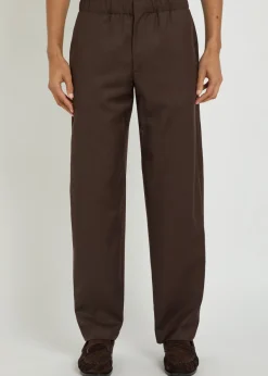 Tapered-leg cotton trousers