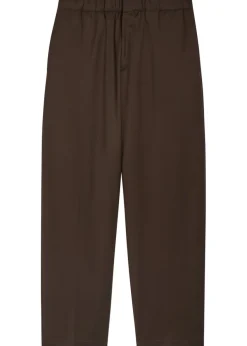 Tapered-leg cotton trousers