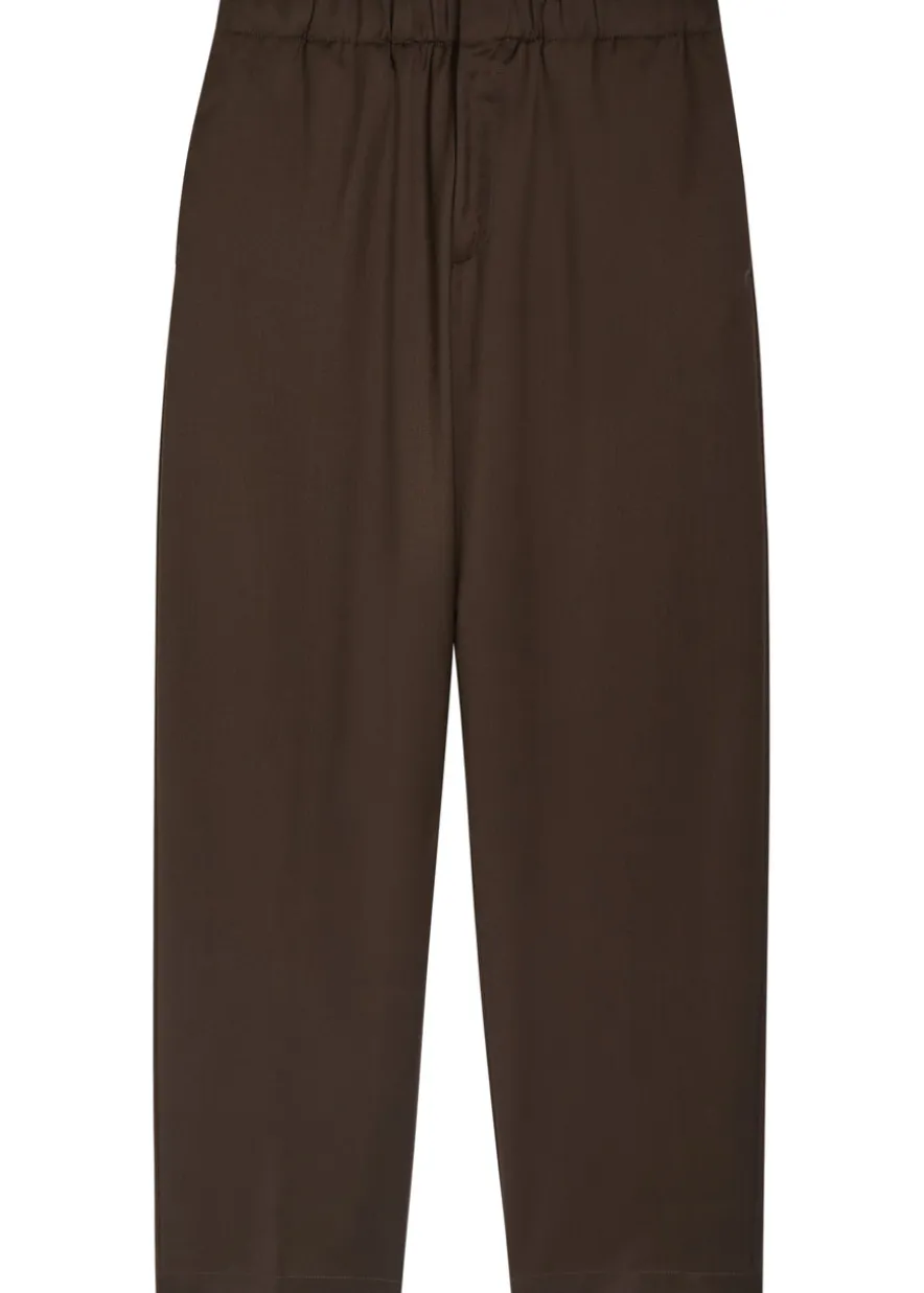 Tapered-leg cotton trousers