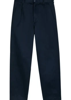 Tapered-leg cotton trousers