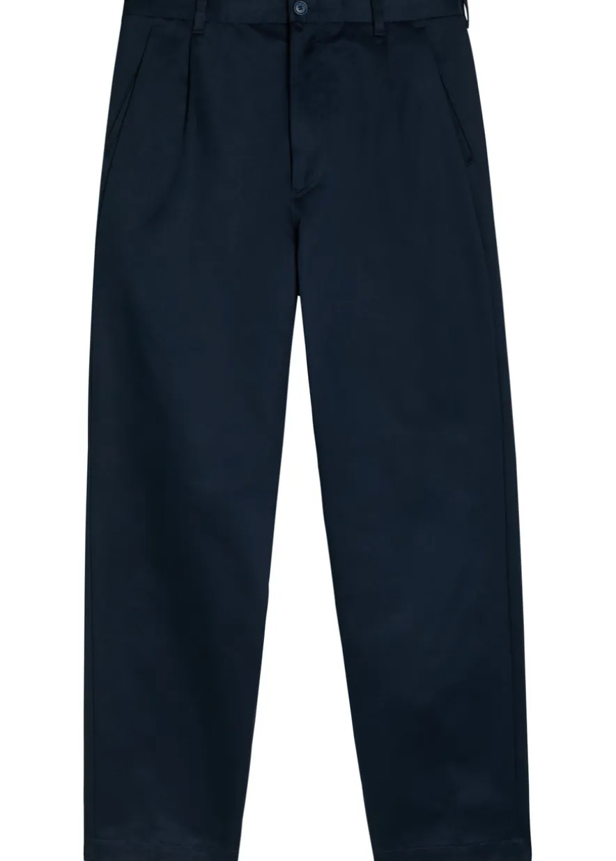 Tapered-leg cotton trousers