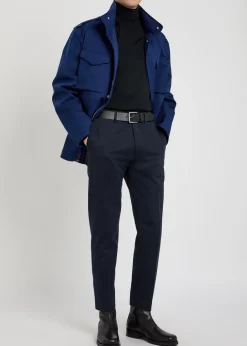 Tapered-leg cotton trousers