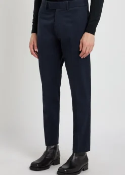 Tapered-leg cotton trousers