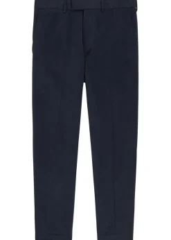 Tapered-leg cotton trousers