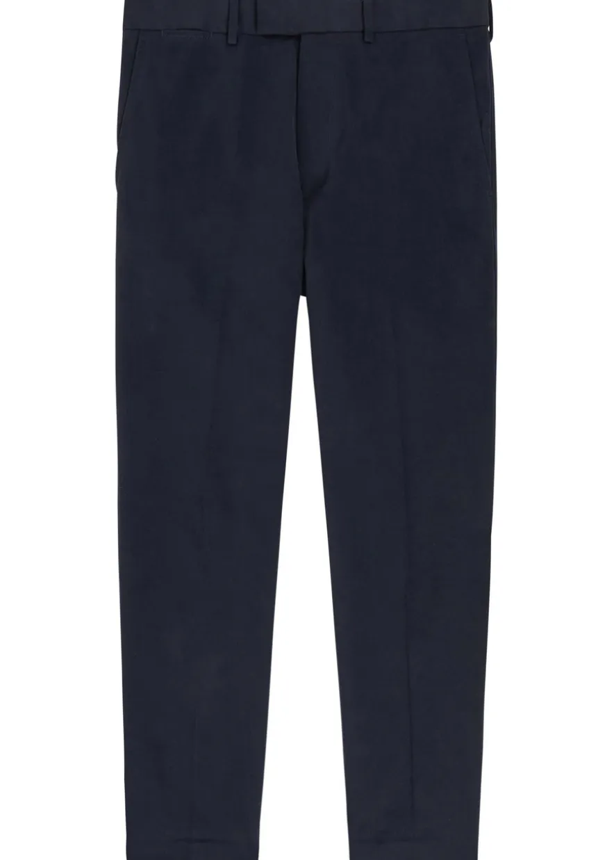 Tapered-leg cotton trousers