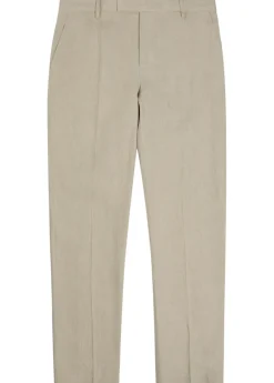 Tapered-leg linen trousers